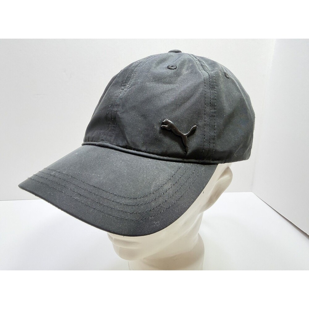 PUMA Men's Black Adjustable Baseball Cap Hat with Embroidered Logo
